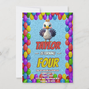 Convite de Aniversário Personalizado Turquia Único