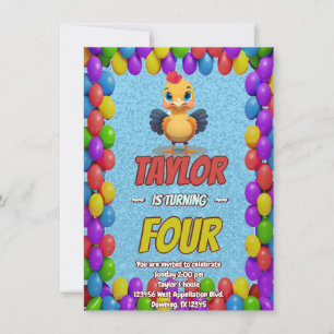 Convite de Aniversário Personalizado Turquia Único