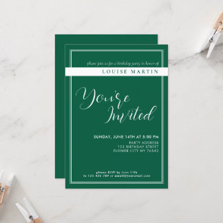 Convite de Aniversário Personalizado Verde Rico