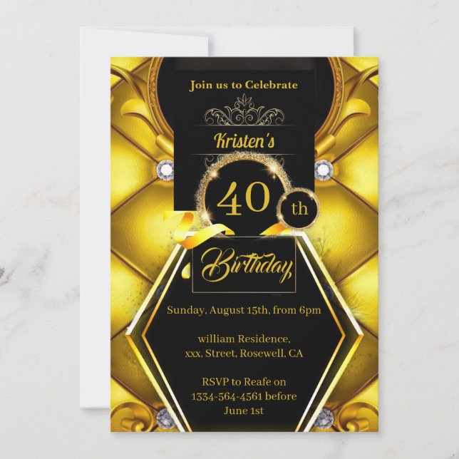 Convite de aniversário personalizável (Frente)