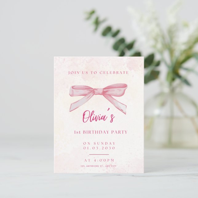 Convite de Aniversário Personalizável e Editável  (Em pé/Frente)