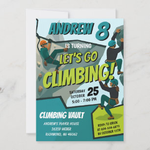 Convite de Aniversário Pessoal de Escalada em Roch