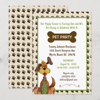 Convite de aniversário Pet Masculino