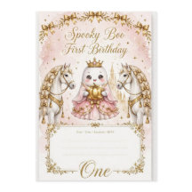 Convite de Aniversário Pink Princess Ghost Spooky
