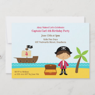 Convite de aniversário Pirata