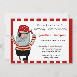 Convite de Aniversário Pirata