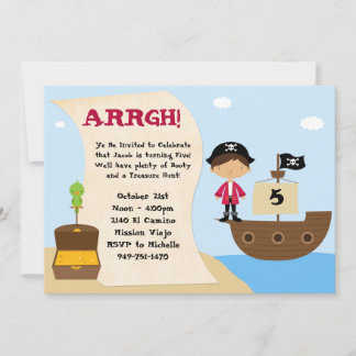 Convite de aniversário Pirata