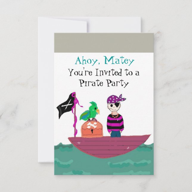 Convite de Aniversário Pirata (Frente)