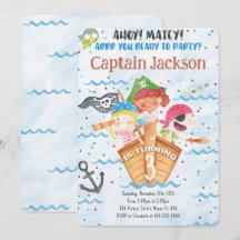 Convite de Aniversário Pirata