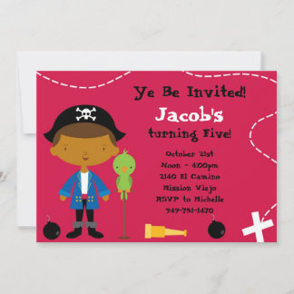 Convite de aniversário Pirata