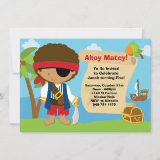 Convite de aniversário Pirata