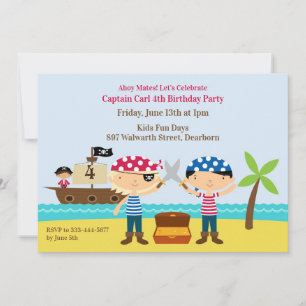 Convite de aniversário Pirata