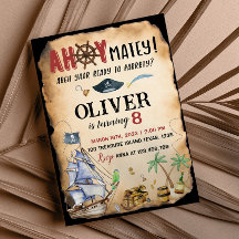 Convite de aniversário Pirata