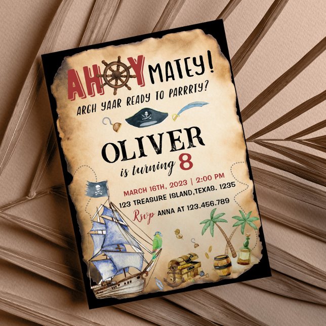 Convite de aniversário Pirata (Criador carregado)