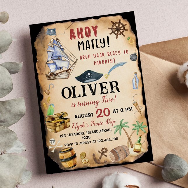 Convite de aniversário Pirata (Criador carregado)