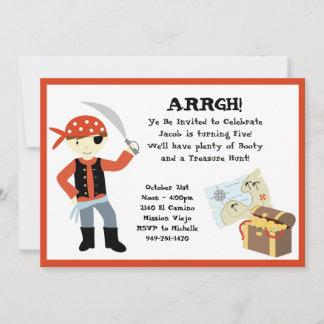 Convite de aniversário Pirata