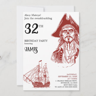 Convite de aniversário Pirata