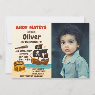 Convite de Aniversário Pirata Negrito
