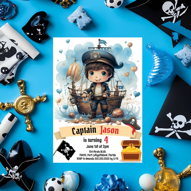 Convite de aniversário Pirata Para Crianças (Criador carregado)