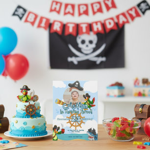 Convite de aniversário Pirata Personalizado