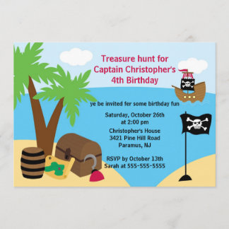 Convite de aniversário Pirate Ahoy Mates