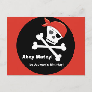 Convite de aniversário Pirate Skull Boys