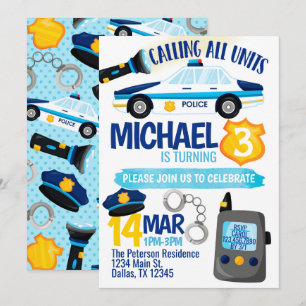 Convite de aniversário Policial da Polícia