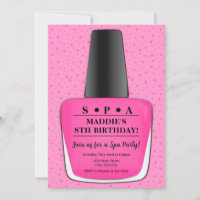Convite de Aniversário Polonês - Pink Nail Polonês