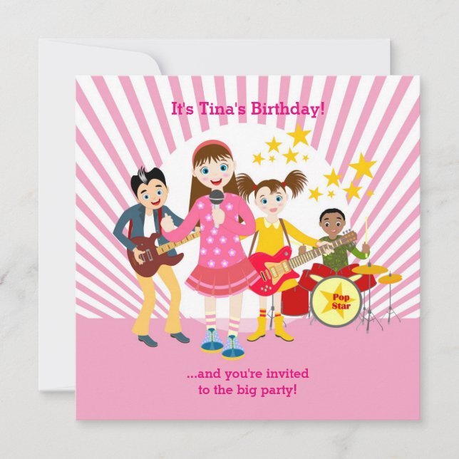 convite de aniversário pop (Frente)