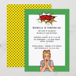 Convite de Aniversário Pop Art em Quadrinhos