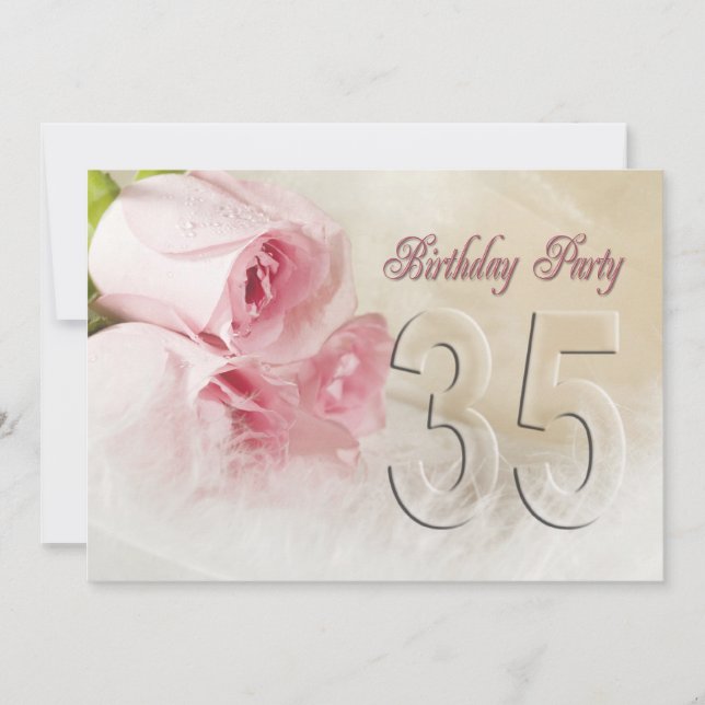 Convite de aniversário por 35 anos (Frente)