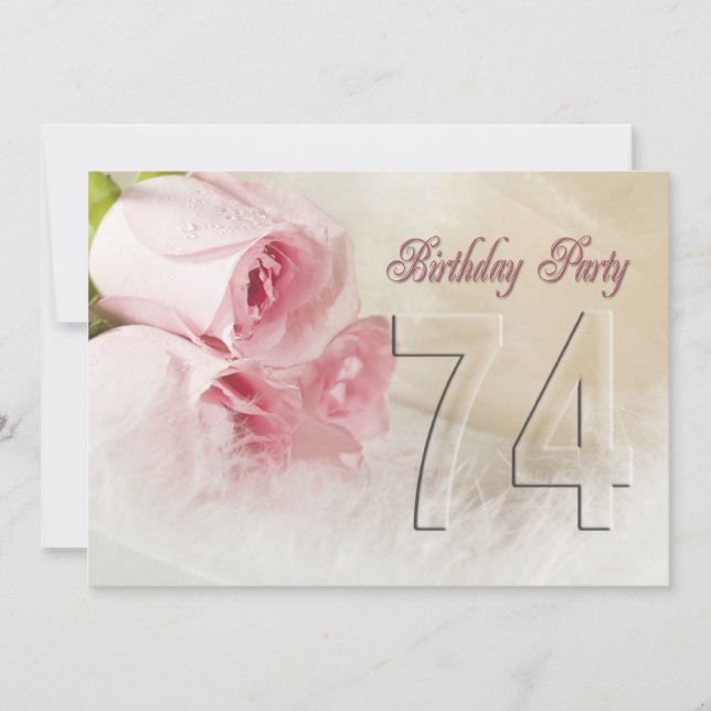 Convite de aniversário por 74 anos (Frente)