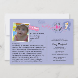 Convite de aniversário postal divertido