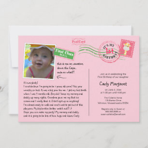 Convite de aniversário postal divertido