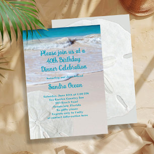 Convite de Aniversário Praia Dólar de Areia