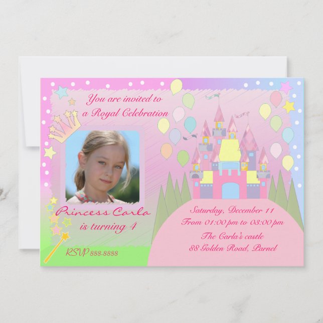 Convite de aniversário princesa (Frente)