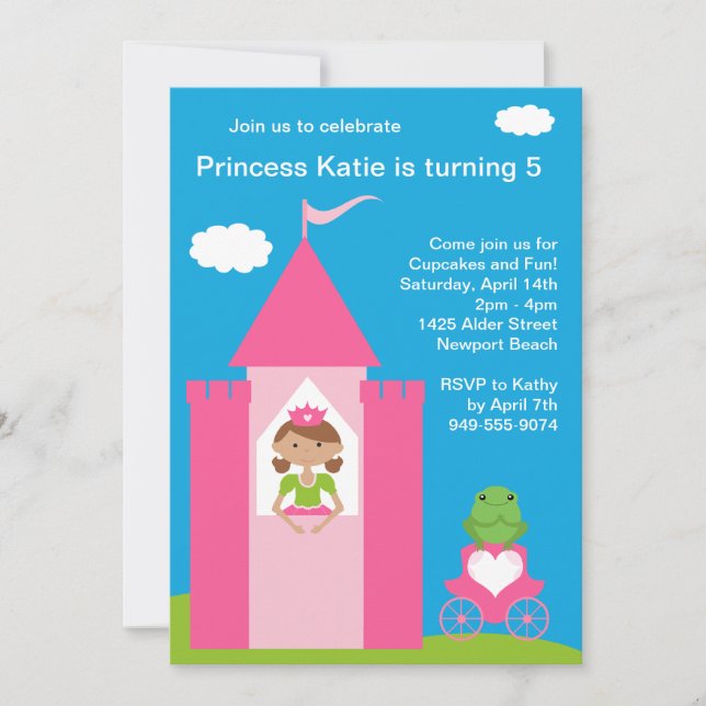 Convite de aniversário princesa (Frente)