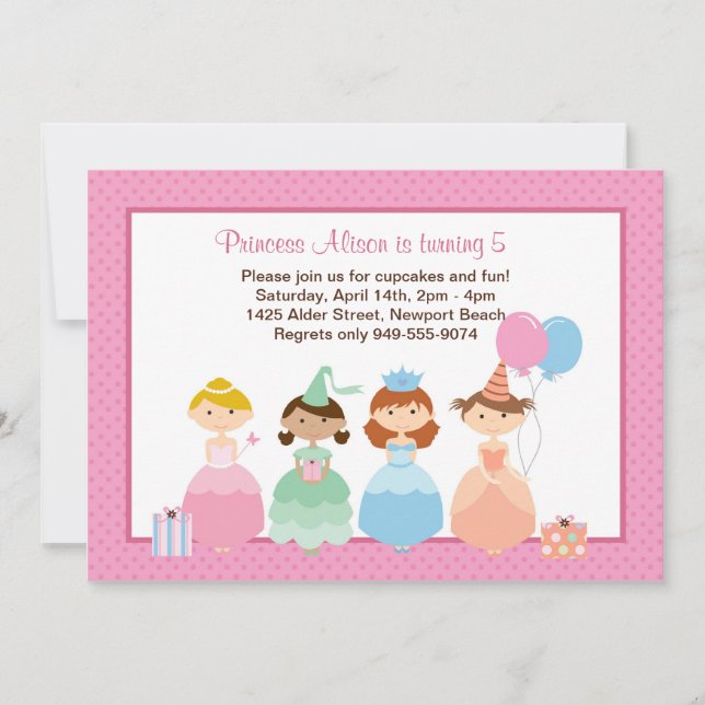 Convite de aniversário princesa (Frente)