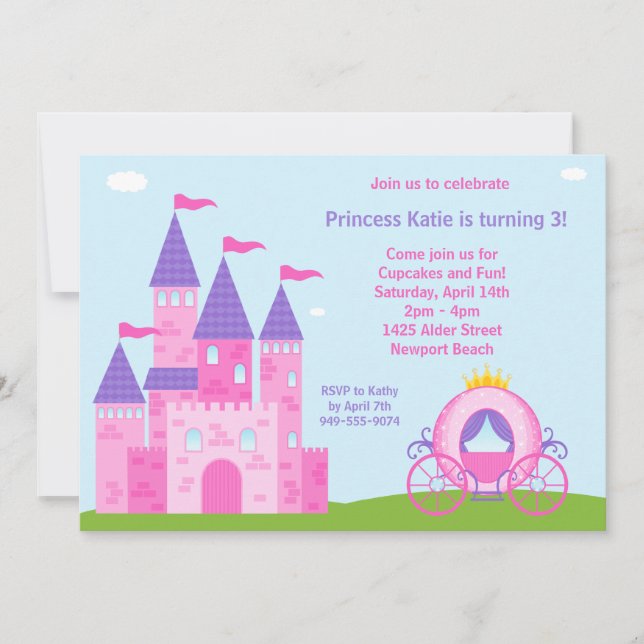 Convite de aniversário princesa (Frente)