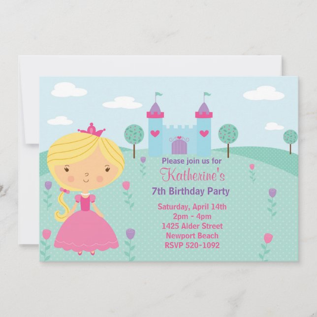 Convite de aniversário princesa (Frente)