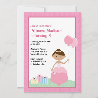 Convite de aniversário Princesa bonito
