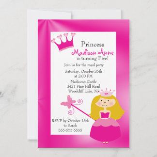 Convite de aniversário Princesa bonito