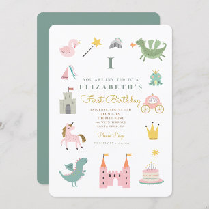 Convite de Aniversário Princesa Conto de Fadas Dra