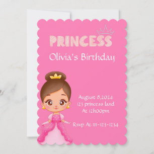 CONVITE DE ANIVERSÁRIO PRINCESS PARA GAROTAS