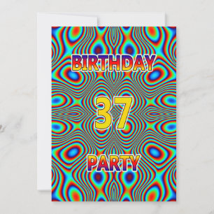 Convite de aniversário Psicodélico 37º