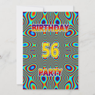 Convite de aniversário Psicodélico 56º