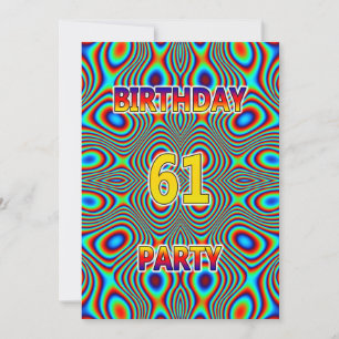 Convite de aniversário Psicodélico 61 ruas