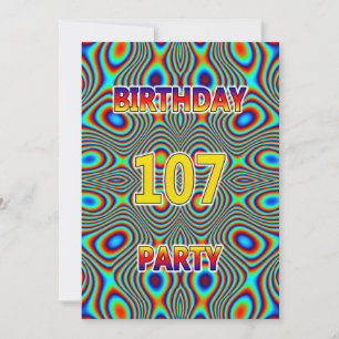 Convite de aniversário Psychedelic 107º