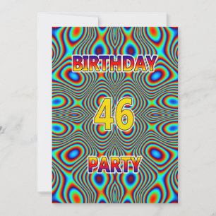 Convite de aniversário Psychedelic 46º