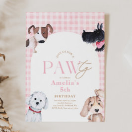 Convite de Aniversário Puppy Paw-Ty